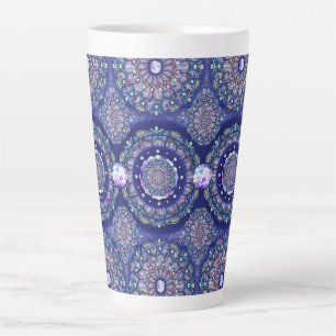 Blue Rosace Latte Mug