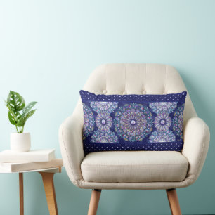 Blue Rosace  Lumbar Cushion