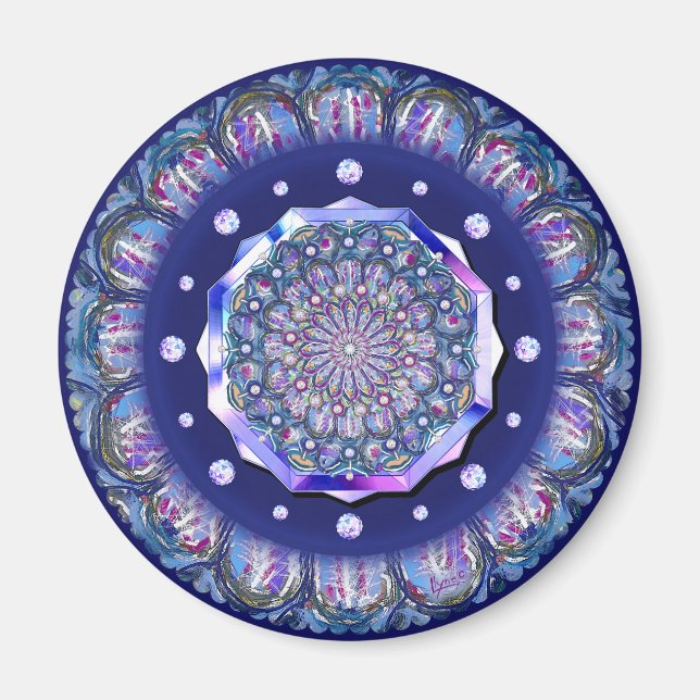 Blue Rosace  Magnet (Front)