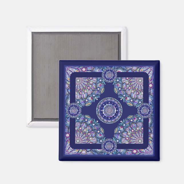Blue Rosace Magnet (Front/Back)