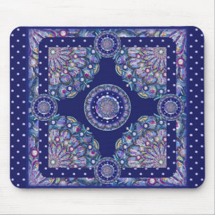 Blue rosace mouse pad