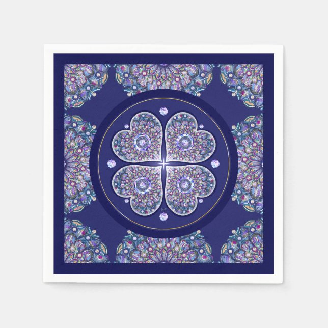 Blue Rosace Napkin (Front)