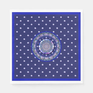 Blue Rosace Napkin