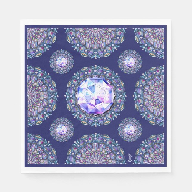 Blue Rosace Napkin (Front)