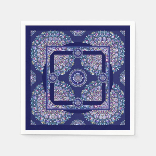 Blue Rosace Napkin (Front)