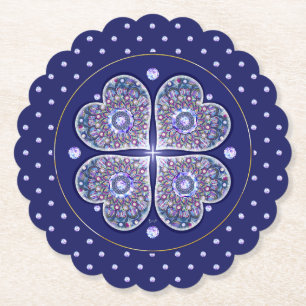 Blue Rosace Paper Coaster