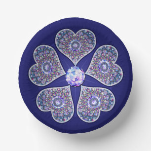 Blue Rosace Paper Plate