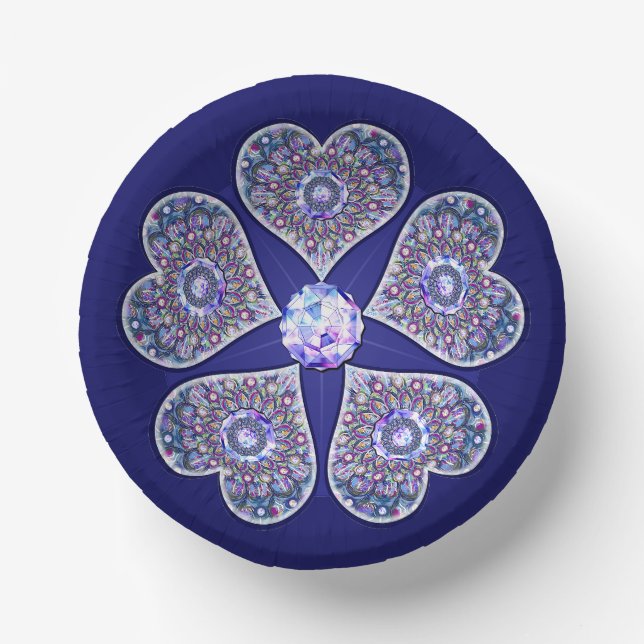 Blue Rosace Paper Plate (Front)
