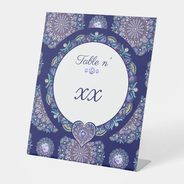 Blue Rosace Pedestal Sign (Front)