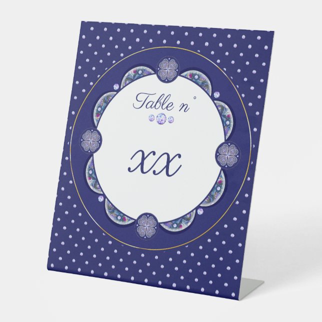 Blue Rosace Pedestal Sign (Front)