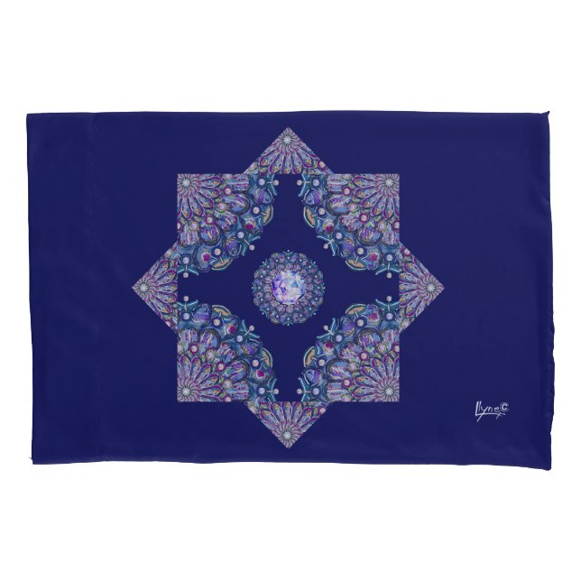 Blue Rosace Pillowcase (Front)