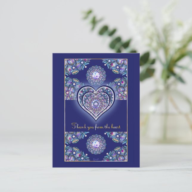 Blue Rosace Postcard (Standing Front)