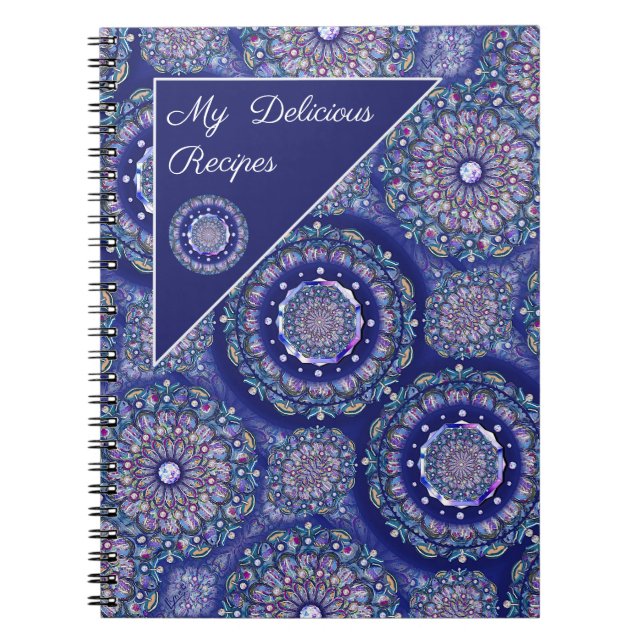 Blue Rosace recipes Notebook (Front)
