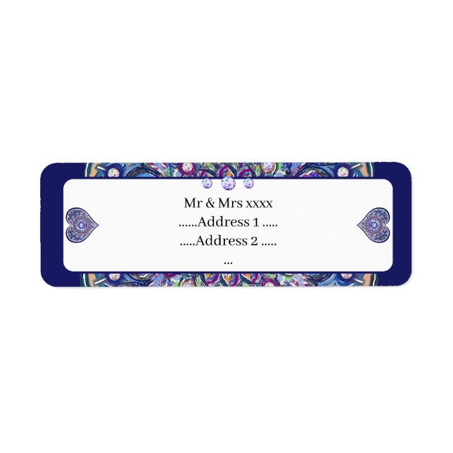 Blue Rosace Return Address Label (Front)