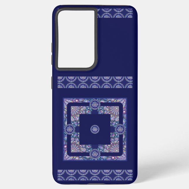 Blue Rosace Samsung Galaxy S21+ Case (Back)