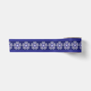 Blue Rosace Satin Ribbon