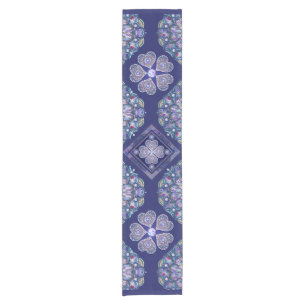 Blue Rosace Short Table Runner