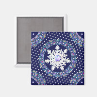 Blue rosace & snowflake