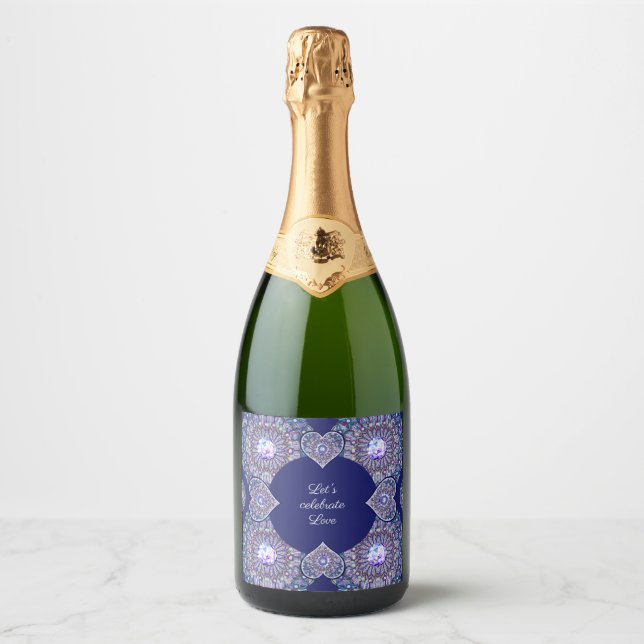 Blue Rosace Sparkling Wine Label (Front)