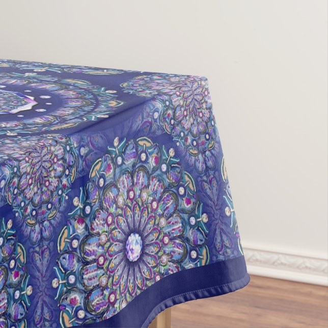 Blue Rosace Tablecloth (In Situ)