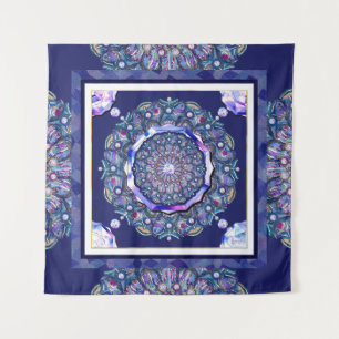 Blue Rosace  Tapestry
