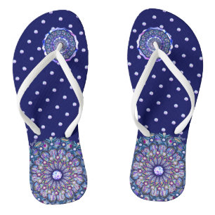 Blue Rosace Thongs