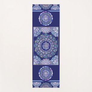 Blue Rosace Yoga Mat