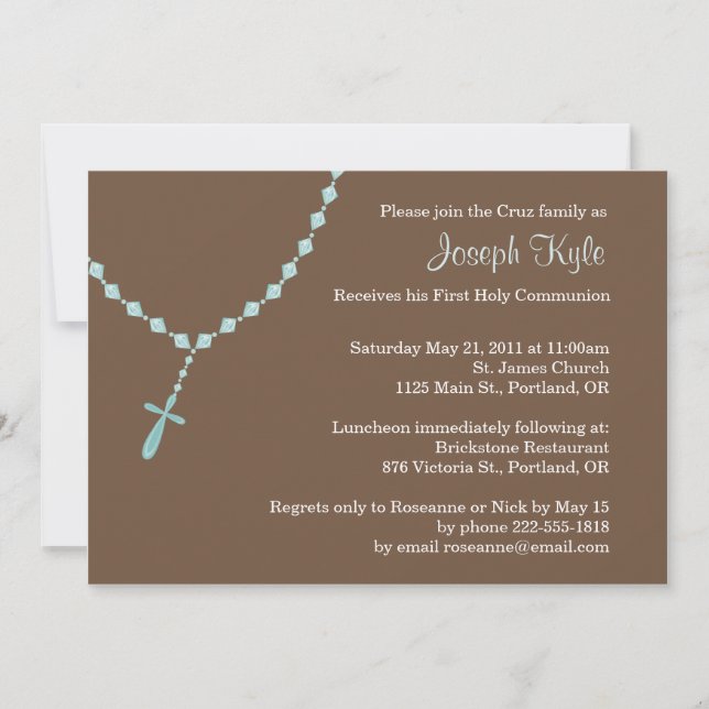 Blue Rosary Invitation (Front)