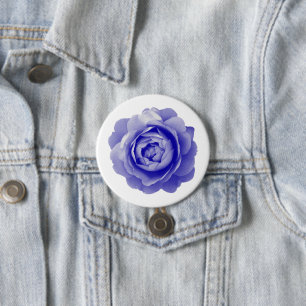 Blue rose 7.5 cm round badge