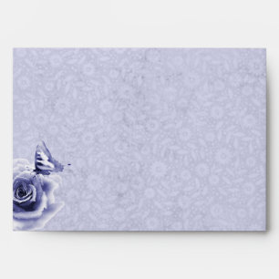 Blue rose and Butterfly Wedding Envelope