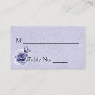 Blue Rose and Butterfly Wedding Place Cards