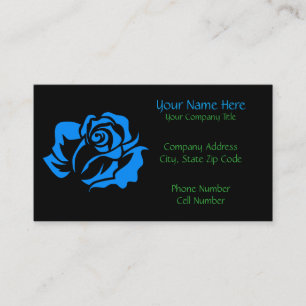 Blue Rose Bloom Customisable Business Card
