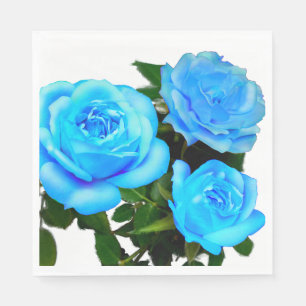 Blue rose blue flowers napkin