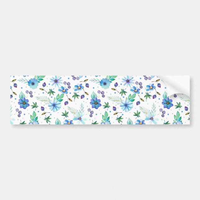 Blue rose bumper sticker (Front)