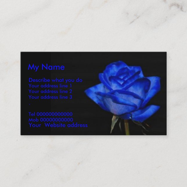 Blue Rose Business Card (Front)