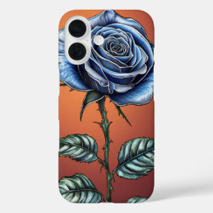 Blue rose iPhone 16 case