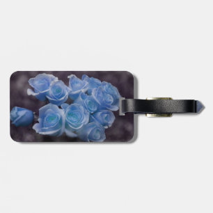 Blue Rose colourized bouquet spotted background Luggage Tag
