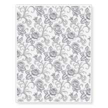 Blue Rose Cottage Core country pattern