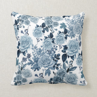 Blue rose cushion