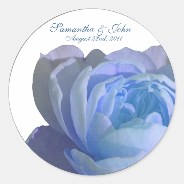 Blue Rose Custom Wedding Envelope Seals (Front)