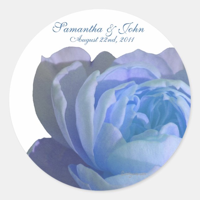 Blue Rose Custom Wedding Envelope Seals (Front)
