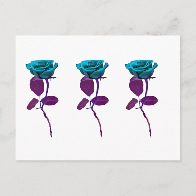 Blue Rose Design - Modern Art Postcard (Front)