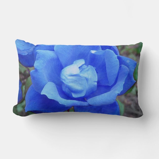 Blue Rose Digital Manipulation Lumbar Cushions (Front)