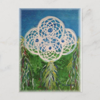 Blue Rose Dreamcatcher Postcard