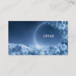 Blue Rose Floral and Snowy Mountain Light Business Card