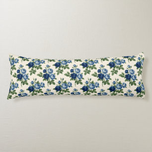 Blue Rose Floral Pattern Body Cushion