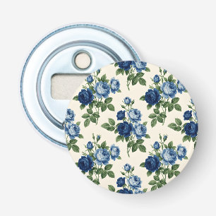 Blue Rose Floral Pattern Bottle Opener
