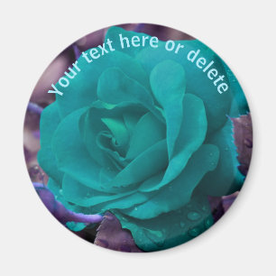Blue Rose Flower Personalised Magnet