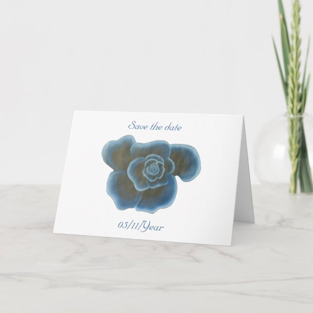 Blue Rose Flower, Save the date cards, wedding Announcement (Front)