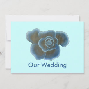 Blue Rose Flower Wedding Invitations